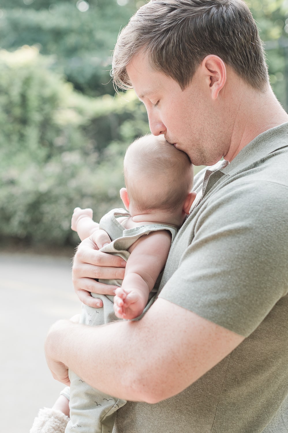 Father with baby in a park of Atlanta