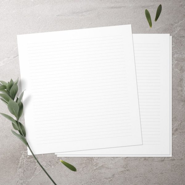 Sheets with thin gray lines for Guest Book