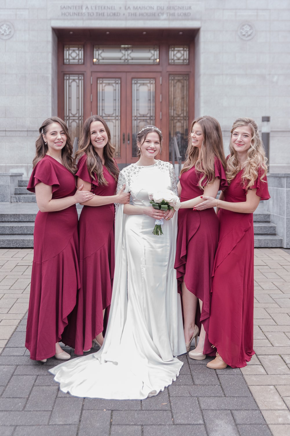Montreal Temple Wedding - Photography of Leila with Bridal Party